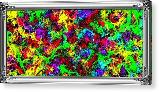 Abstract Acrylic Print featuring the painting Framed Spawned Colors by Bruce Nutting