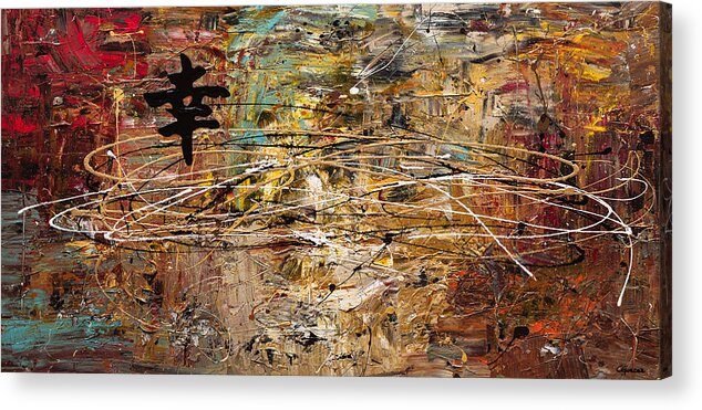 Abstract Art Acrylic Print featuring the painting Good Fortune by Carmen Guedez