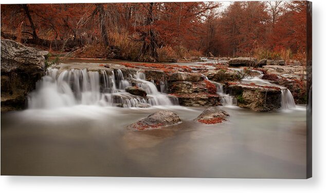 State Park Acrylic Print featuring the photograph Guadalupe River Panorama by Paul Huchton