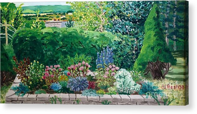 Garden Acrylic Print featuring the painting Hidden view Blomidon Terrace by Janice Best