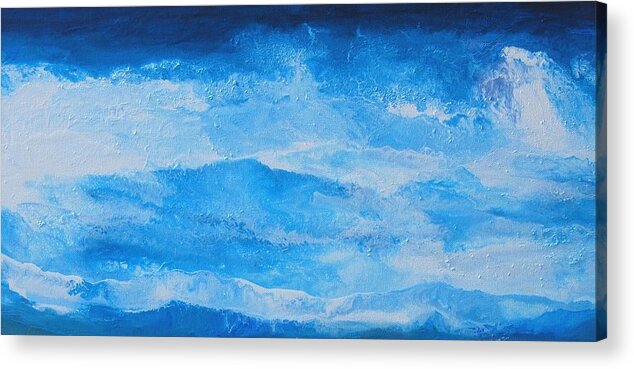 Just Acrylic Print featuring the painting Just the waves by Linda Bailey
