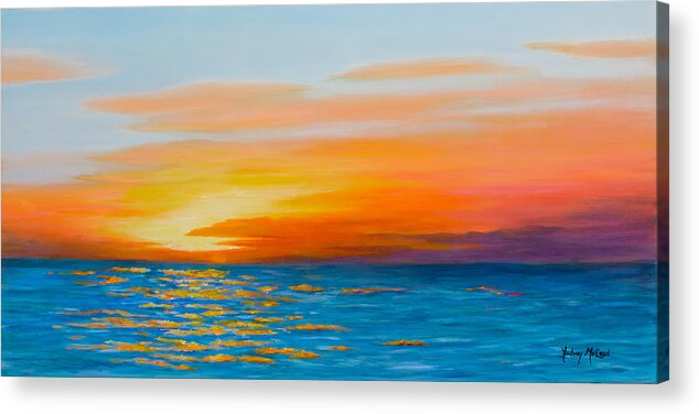 Key West Sunset Acrylic Print featuring the painting Key West Sunset by Audrey McLeod