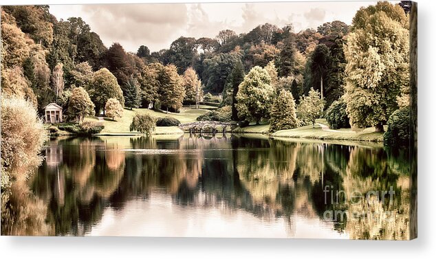 Landscape Acrylic Print featuring the photograph Landscape and Lake in Autumn by Simon Bratt