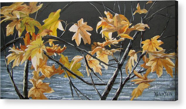Leaves Acrylic Print featuring the painting Last Dance by Karen Ilari