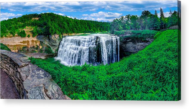 Middle Falls Acrylic Print featuring the photograph Middle Falls Overlook by Rick Bartrand