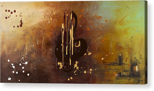 Music Abstract Art Acrylic Print featuring the painting Music All Around Us by Carmen Guedez