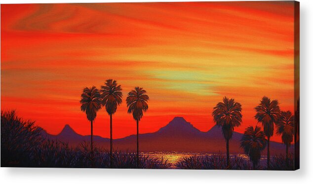 Desert Acrylic Print featuring the painting Oasis by Cheryl Fecht