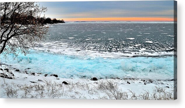 Ice Acrylic Print featuring the photograph Panorama Freeze - Horsey Bay - Kingston - Canada by Jeremy Hall