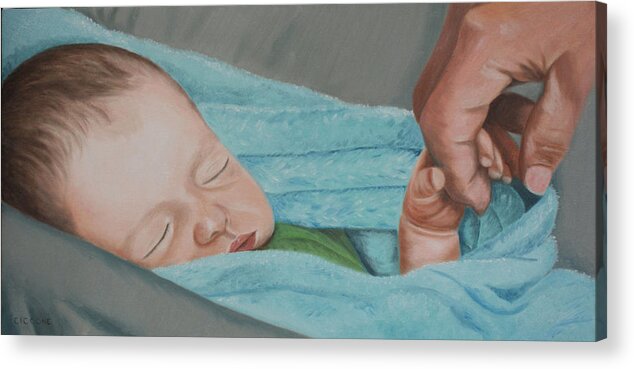 Baby Acrylic Print featuring the painting Psalm Four Eight by Jill Ciccone Pike