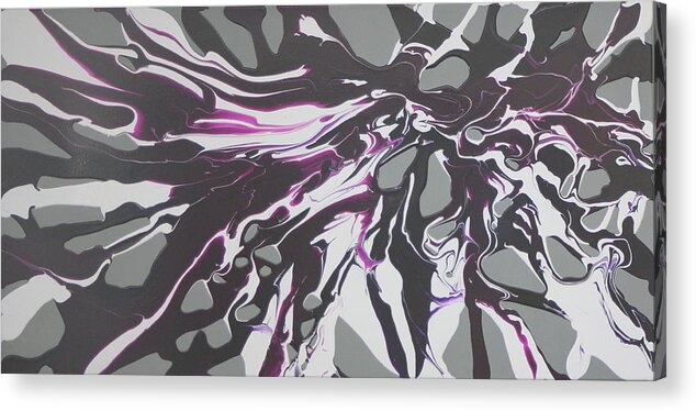 Abstract Acrylic Print featuring the painting Purple Velocity by Madeleine Arnett