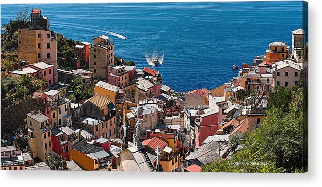 Sea Acrylic Print featuring the photograph Riomaggiore by Aleksander Rotner