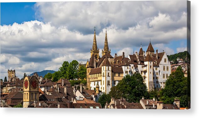 Castle Acrylic Print featuring the photograph Summer splendor on the Chateau de Neuchatel by Charles Lupica