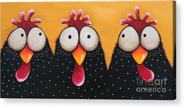 Chicken Acrylic Print featuring the painting The Chicken coop by Lucia Stewart
