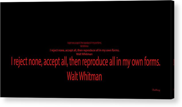Walt Whitman Quote Acrylic Print featuring the painting The Generations Mural IV by David Bridburg