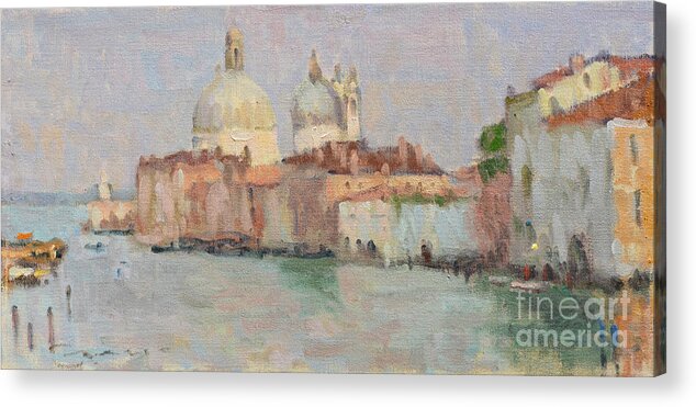 Fresia Acrylic Print featuring the painting Venice at Dusk by Jerry Fresia