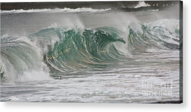 Nature Acrylic Print featuring the photograph Wave at the Barents Sea Coast by Heiko Koehrer-Wagner