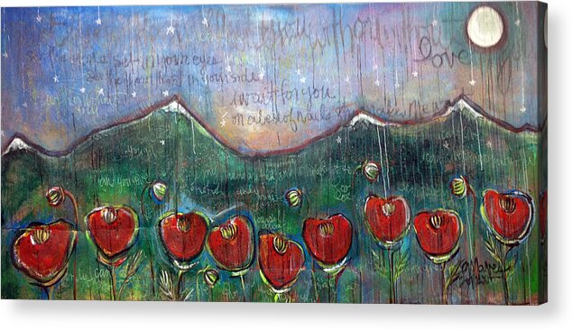 U2 Acrylic Print featuring the painting With Or Without You by Laurie Maves ART