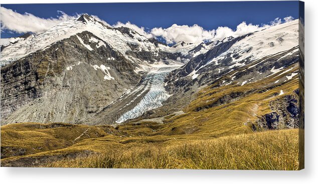 00441023 Acrylic Print featuring the photograph Dart Glacier Above Cascade Saddle by Colin Monteath