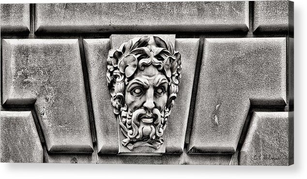 Sculpture Acrylic Print featuring the photograph The Scowler - BW by Christopher Holmes