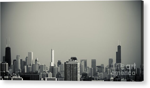 Chicagoillinois Acrylic Print featuring the photograph Unique buildings in Chicago Skyline  by Linda Matlow