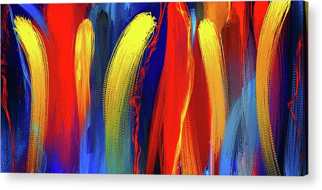 Bold Abstract Art Acrylic Print featuring the painting Be Bold - Primary Colors Abstract Art by Lourry Legarde