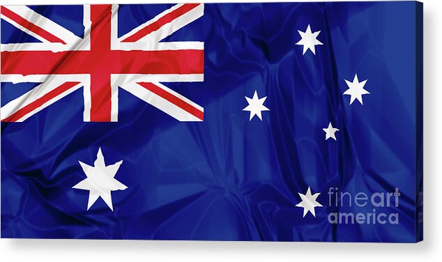 Flag Acrylic Print featuring the digital art Flag of Australia #1 by Benny Marty