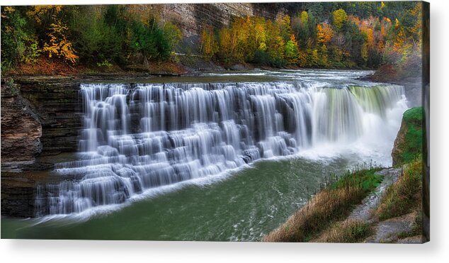 Fall Acrylic Print featuring the photograph Letchworth Lower Falls #1 by Mark Papke