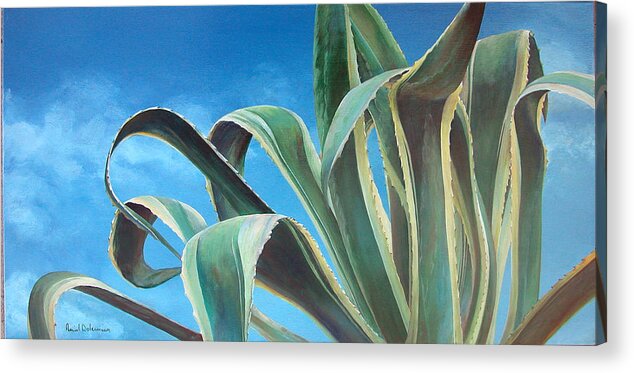 Floral Painting Acrylic Print featuring the painting Agave by Muriel Dolemieux