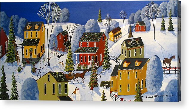 Folk Art Acrylic Print featuring the painting All The Christmas Glitter by Debbie Criswell