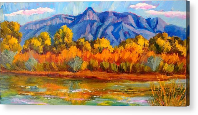 New Mexico Acrylic Print featuring the painting Autumn's Color Chorus by Marian Berg