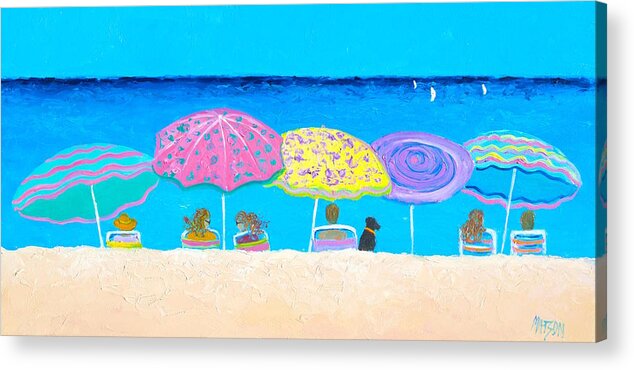 Beach Acrylic Print featuring the painting Beach sands Perfect Tans by Jan Matson