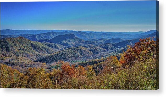 Blue Ridge Parkway Acrylic Print featuring the photograph Beautiful view by Jane Luxton