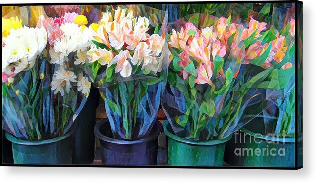 Beauty To Go Acrylic Print featuring the photograph Beauty to Go - Four Bouquets by Miriam Danar