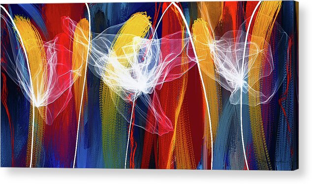 Bold Abstract Art Acrylic Print featuring the painting Bold Colors Modern Abstract Art by Lourry Legarde