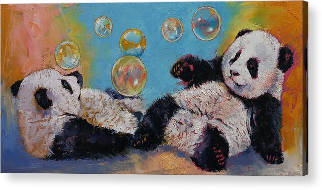 Friends Acrylic Print featuring the painting Bubbles by Michael Creese