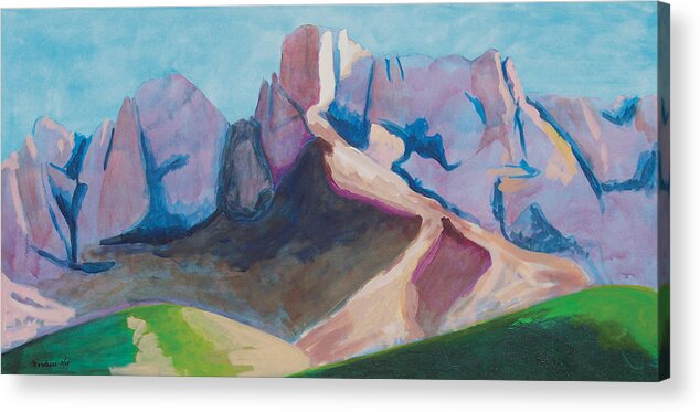 Landscape Acrylic Print featuring the painting Catalina Blue by Mordecai Colodner