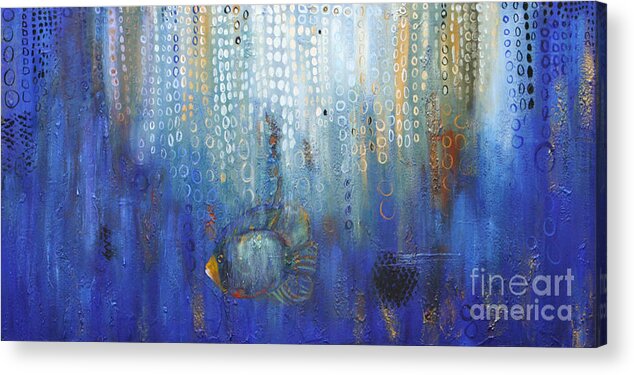 Sea Acrylic Print featuring the painting Deep Blue Sea by Lauren Marems