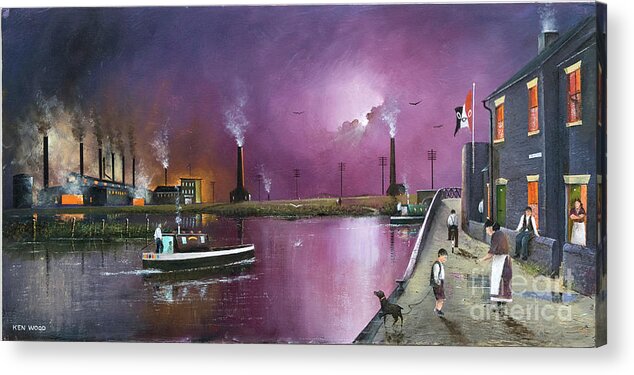 England Acrylic Print featuring the painting Deepfields Junction, Coseley - England by Ken Wood