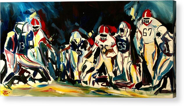  Acrylic Print featuring the painting Football Night by John Gholson