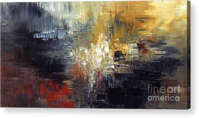 Abstract Acrylic Print featuring the painting Frost at Midnight by Tatiana Iliina