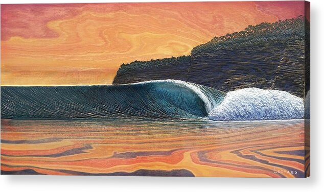 Wave Acrylic Print featuring the painting Fuego by Nathan Ledyard