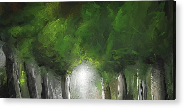 Green Acrylic Print featuring the painting Green Serenity - Green Abstract Art by Lourry Legarde