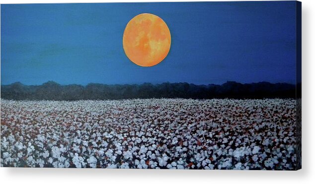 Cotton Acrylic Print featuring the painting Harvest Moon by Jeanette Jarmon