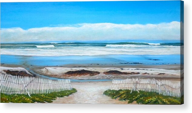 Haskells Beach Acrylic Print featuring the painting Haskell's Winter Day by Jeffrey Campbell