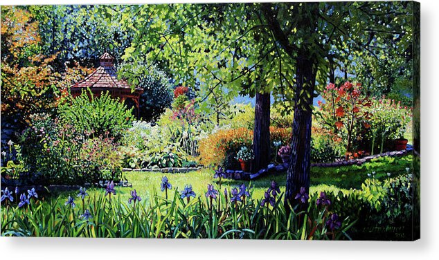 Garden Acrylic Print featuring the painting Home on Parish Drive oil by John Lautermilch