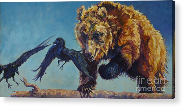 Bear Acrylic Print featuring the painting Larry,Curly, and Moe by Patricia A Griffin