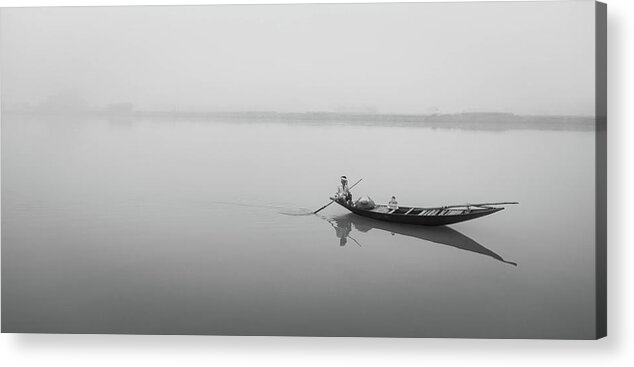 Chriscousins Acrylic Print featuring the photograph Lower Ganges - Misty Morinings by Chris Cousins