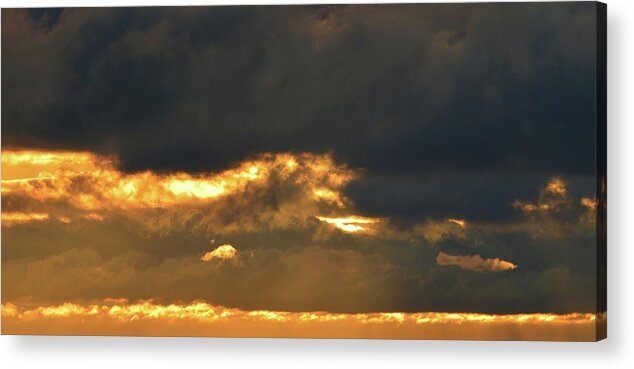 Abstract Acrylic Print featuring the digital art Orange Light In The Clouds by Lyle Crump