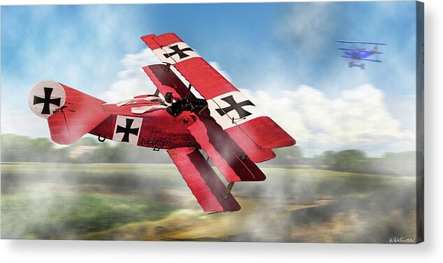 Red Baron Acrylic Print featuring the photograph Red Baron Panorama - Lord of the Skies by Weston Westmoreland