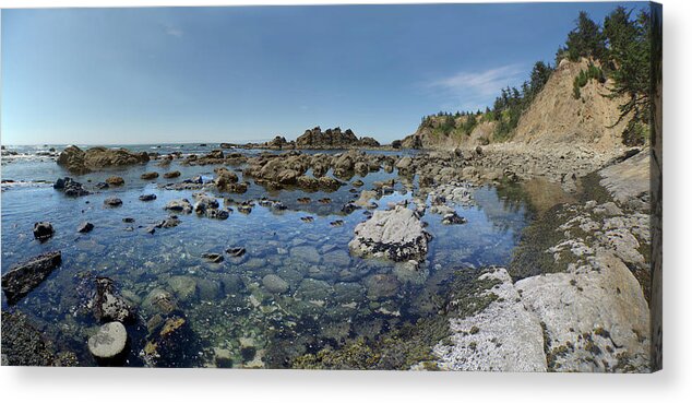 Adria Trail Acrylic Print featuring the photograph Rocky Sea Panorama by Adria Trail